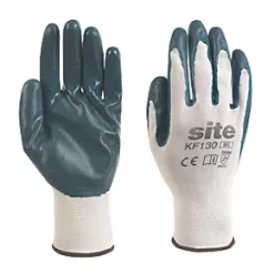 Site 130 Nitrile Coated Gloves White / Blue Medium
