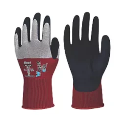 Wonder Grip WG-355 DUAL Protective Work Gloves Red / Black / Grey Large