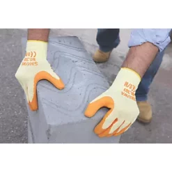 Showa 310 Original Builders Gloves Orange Medium 12 Showa 310 Original Builders Gloves Orange Medium -Work Gloves Sales 57607 A4