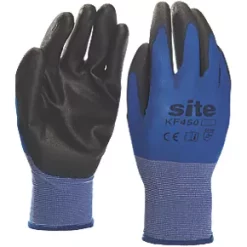 Site 450 Premium PU Gloves Blue / Black Large