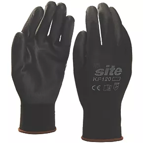 Site 120 PU Palm Dip Gloves Black X Large 3 Site 120 PU Palm Dip Gloves Black X Large