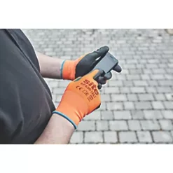 Site 530 Touchscreen Nitrile Foam Gloves Orange / Black Large -Work Gloves Sales 808FR A1