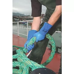 Showa 660 Chemical Hazard Gauntlets Blue Large -Work Gloves Sales 84543 A3