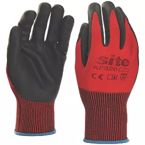 Site 320 Nitrile Foam Coated Gloves Red / Black Large 3 Site 320 Nitrile Foam Coated Gloves Red / Black Large