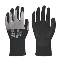 Wonder Grip WG-555 DUO Protective Work Gloves Black / Grey Large