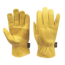 Stanley Premium Leather Driver Gloves Yellow Large