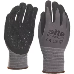 Site 430 Micro Dot Nitrile Foam Gloves Grey / Black Large
